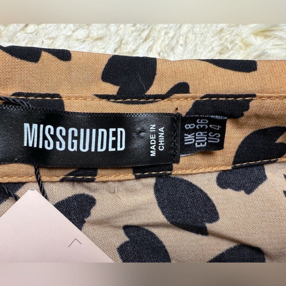 Missguided Animal Print Shirtdress Size 4 with tags - Picture 11 of 13